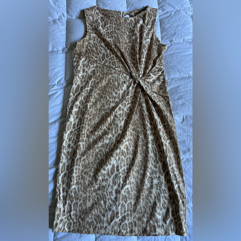 NWT J.McLaughlin Neo Suede Midi Sheath Lynda Dress Animal Print Sz M